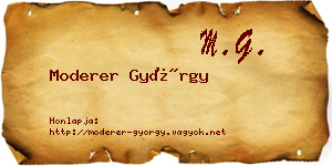 Moderer György névjegykártya